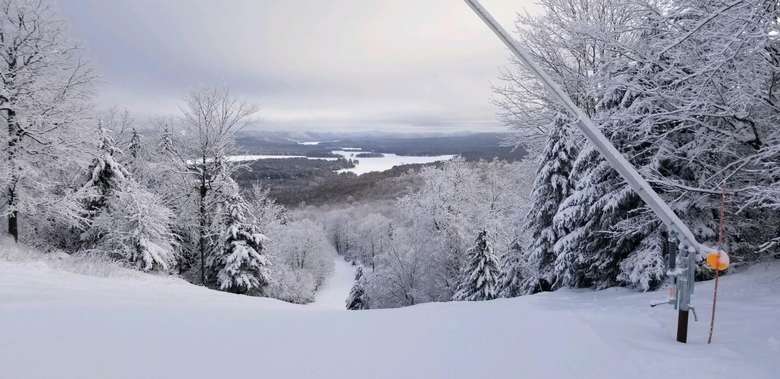 snow-covered top of the mountain perspective