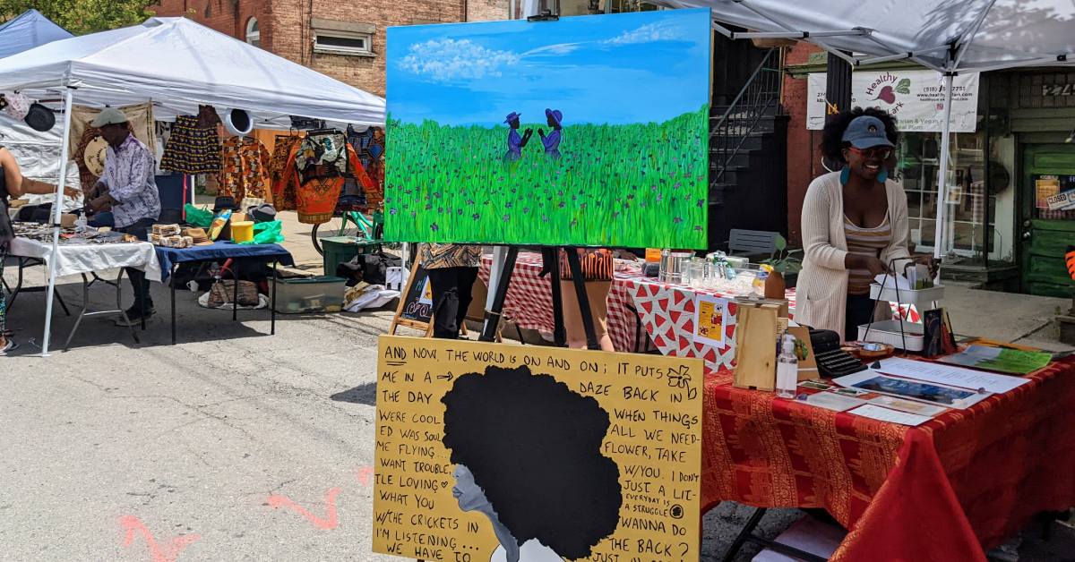 art vendor at art on lark