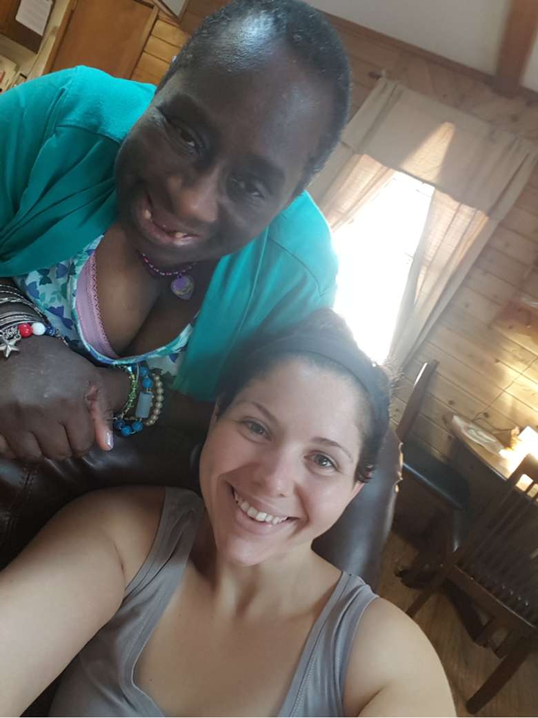 Two women smiling for the camera