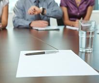 piece of paper on interview table