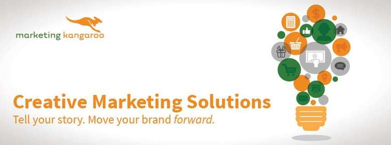 banner that says creative marketing solutions in orange font