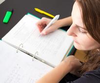 woman studying
