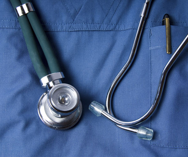 doctors scrubs and stethoscope